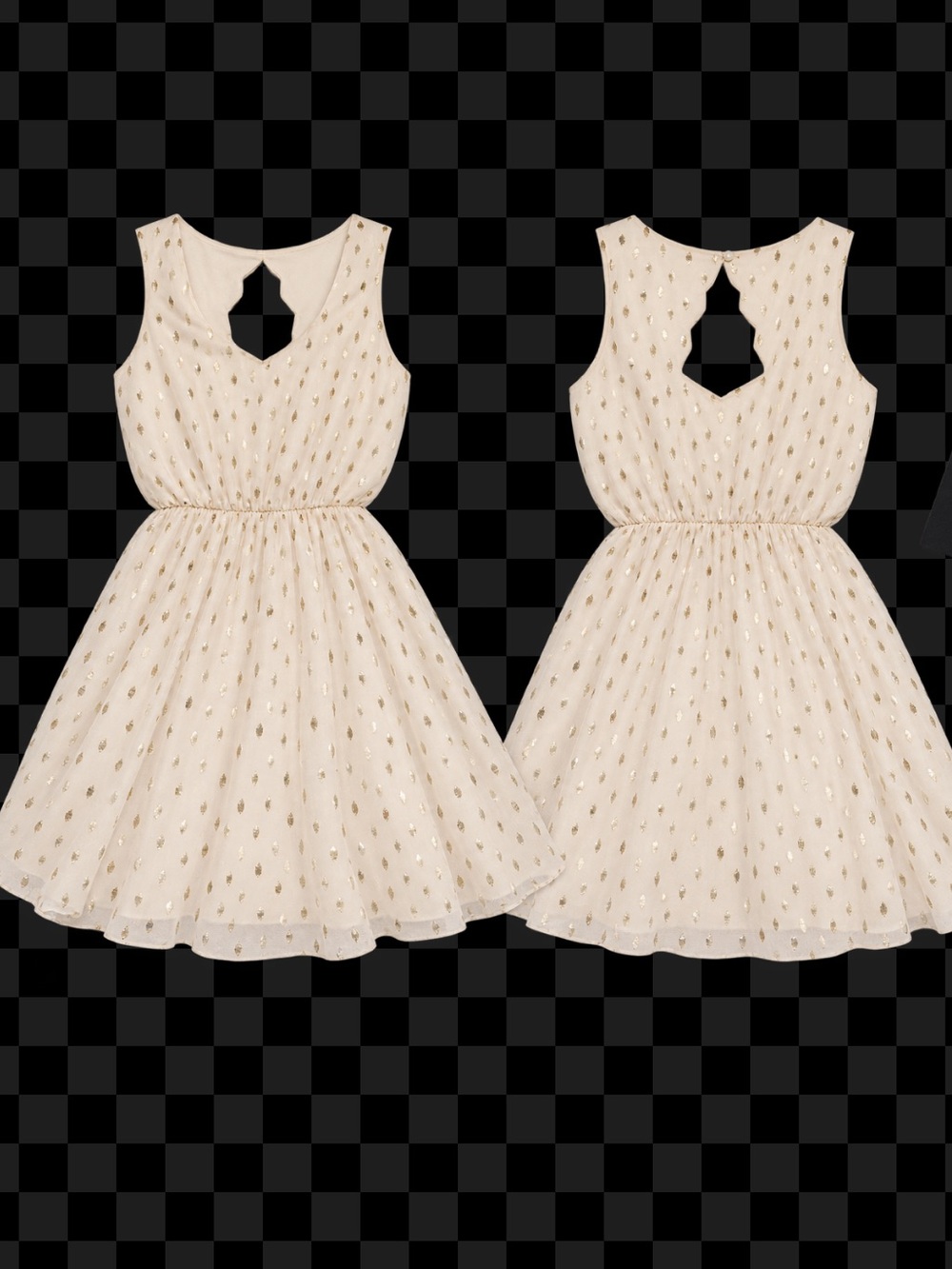 Cream Party Dress with Gold Accents